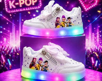 Zapatillas LED Kpop Demon Hunter, zapatos de anime con luces para niños (regalo)