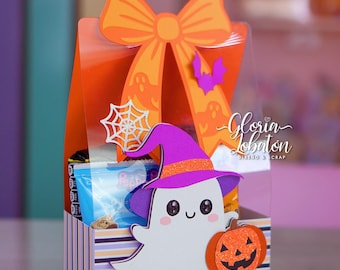 Halloween Clear Treat Bag with Ghost Bow | SVG + Studio Cut File | Cricut - Silhouette Cameo