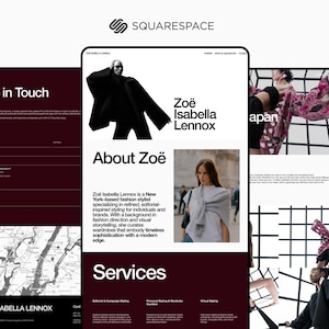 Squarespace-webbplatsmall för kreatörer, modeller och stylister