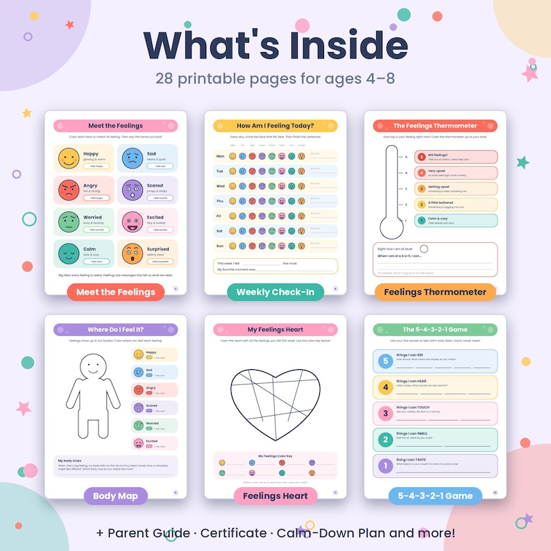 Feelings & Emotions Workbook for Kids | Printable Emotional Regulation ...