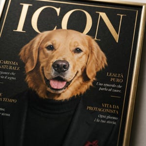 Close-up shot of custom dog movie poster showing high-resolution print quality and typography