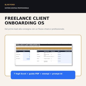 Freelance Client Onboarding Excel Template for Freelancers - CRM and Pricing Tracker, Instant Download