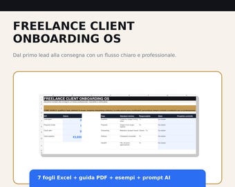 Freelance Client Onboarding Excel Template - CRM and Pricing Tracker, Lead and Project Management Spreadsheet