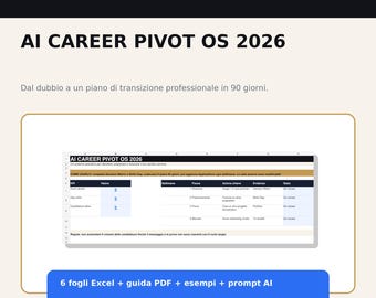 Career Change Excel Planner, Job Seeker 90-Day Plan and Skills Tracker, AI Career Pivot OS 2026