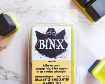 binx wax melts - halloween candy, cinnamon, espresso - hocus pocus gift