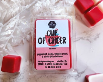 cup of cheer wax melts - peppermint mocha - holiday scent - christmas