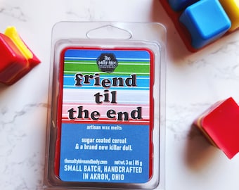 friend til the end wax melts - horror wax melts - child's play - chucky horror