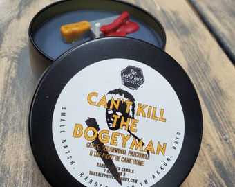 can't kill your bogeyman candle - halloween horror