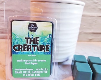 the creature wax melts - gillman - black lagoon inspired scent - cypress, black sea salt