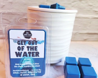 get out of the water! wax melts - jaws inspired wax melts - horror wax melts - jaws candle