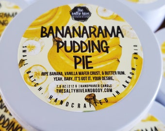 banana pudding pie candle - bananarama pudding pie - reusable tin - travel candle