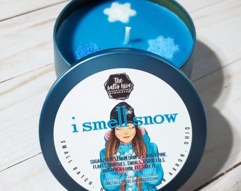i smell snow candle- gilmore girls inspired - 8 oz tin