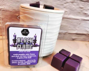 black flame wax melts - hocus pocus - witch - black flame candle