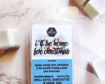 i'll be home for christmas wax melts - spruce, orange, eucalyptus wax melts