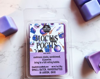 hocus pocus wax melts - sanderson sister inspired - cashmere jasmine candle - hocus pocus gift