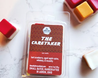 the caretaker - horror wax melts - the shining inspired - fall wax melts - halloween wax melts - tart cranberry, aged apple spice, whiskey