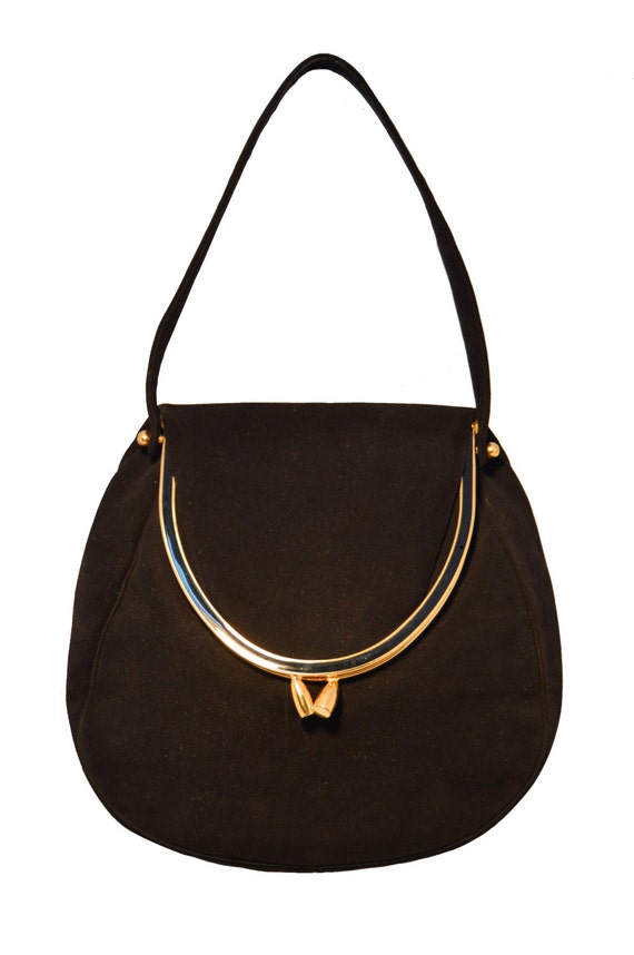 black suede evening bag