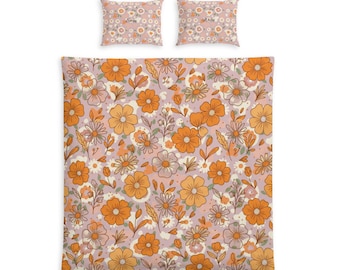 Sleep Well! written on the pillows | Flowers 100% Cotton Bedding Set