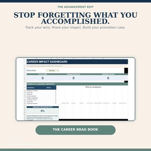 Career Brag Book Spreadsheet - Promotion & Performance Review Tracker