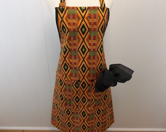 Orange And Black Design All Purpose Apron