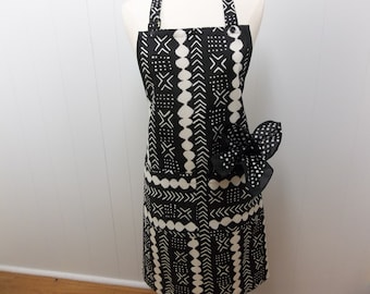 Black And White Geometric Design All Purpose Apron