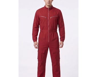 Mono rojo con cremallera de astronauta inspirado en Ryan Gosling / Traje de ciencia ficción para Comic Con / Disfraz de cosplay utilitario de Project Hail Mary