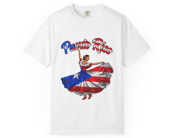 T-shirt Bomba Dancer, regalo Porto Rico Bomba y Plena Boricua, T-shirt tinta in capo Comfort Colors
