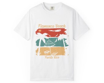 Maglietta Flamenco Beach Puerto Rico, maglietta retrò Culebra Beach, regalo per le vacanze Boricua, colori comodi