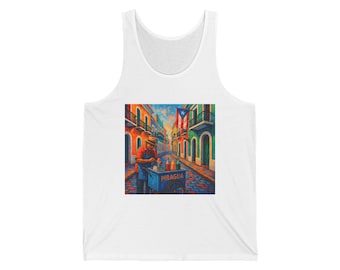 Piragua Cart Puerto Rico Tank Top, Puerto Rico Boricua Nostalgie Gift, Bella Canvas Unisex Jersey Tank Top