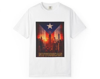 Maglietta Nuyorican NYC Skyline, regalo portoricano NYC Boricua, maglietta Comfort Colors tinta in capo