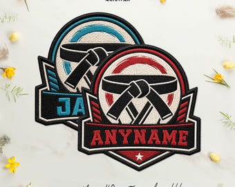 Custom Karate Name Patch Personalized Taekwondo Martial Arts Embroidered Patch Iron On Sew On Hook & Loop For Jacket Hat Jeans Backpack Gear