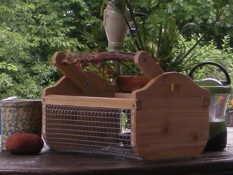 Cedar garden basket hod Etsy