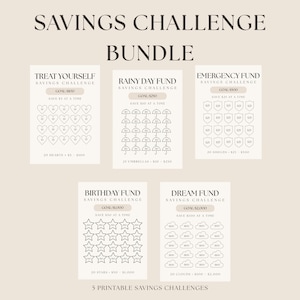 Printable Savings Challenge Bundle | Budget Tracker | Money Saving Planner | A6 & US Letter PDF