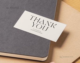 Small Business Thank You Card Template, Editable Canva Order Insert
