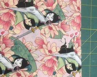 Mulan Floral  Disney  from Springs Creative two end of bolt pieces left
