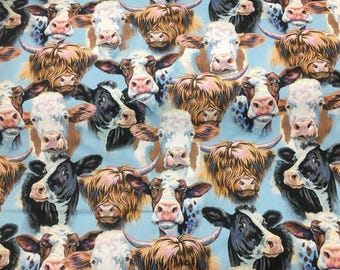 Cow design fabrics by Brother Sister designs 100% cotton