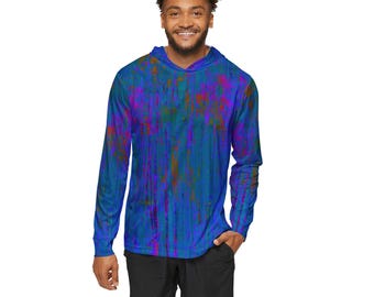 Sweatshirt Hoodie - Abstract Blue Rainfall Hoodie | Artistic Sweatshirt.  Unique one of a kind original design made from a painting