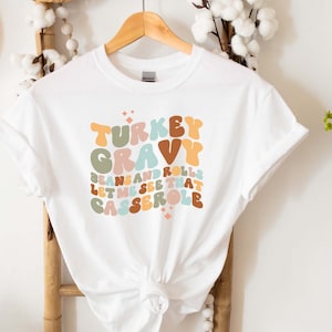 Divertida camisa de Acción de Gracias para mujeres, estilo retro de los años 90 Letras de canciones de rap Camiseta de gran tamaño, camiseta familiar a juego, atuendo de pareja de Acción de Gracias