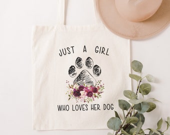 Personalized Canvas Tote Bag for Dog Lovers, Printed Paw Print Custom Dog Breed Bag, Unique Gifts for Dog Mama, Vet, Dog Groomer, Pet Owners