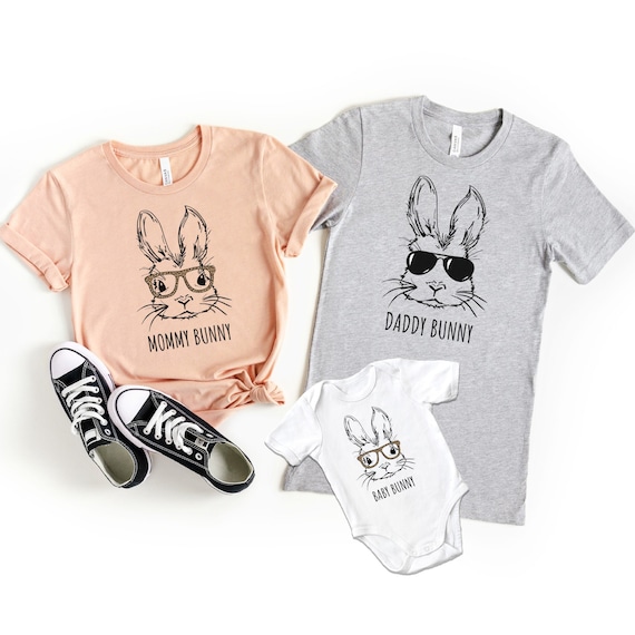 Easter Mommy and Me Shirts, Matching Family Tshirts, Girl or Boy Easter  Outfits With Cute Bunny With Glasses in Adult Kid Men & Women Sizes -   Canada
