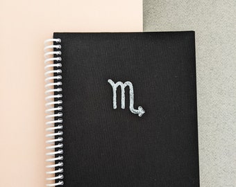 Black Scorpio Astrology Sign Lined Notebook