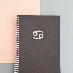 Gray Cancer Astrology Sign Lined Notebook