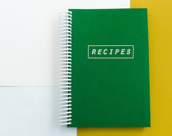 Green Coil Bound Recipe Book with Baking & Cooking Conversion Chart