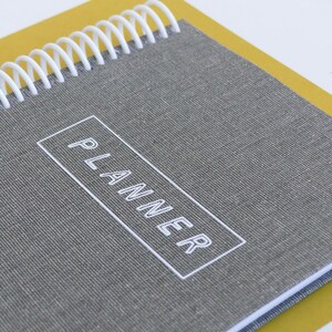 Gray Linen 12 Month Dateless Day Planner, Weekly Planner, Monthly Planner, DIY Planner image 3