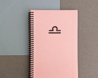 Light Pink Libra Astrology Sign Lined Notebook