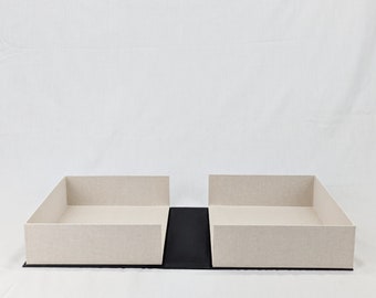 Black and Beige Clamshell Box