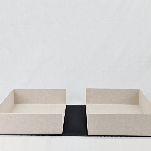 Black and Beige Clamshell Box