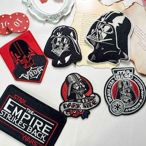 Dark Side Embroidered Patch, Iron‑on Sew‑on Sci‑Fi Applique for Bags & Outerwear,Fanmade