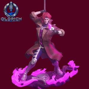 Gambit X Men Marvel STL Figure 1/6 Scale 3D Printing Model