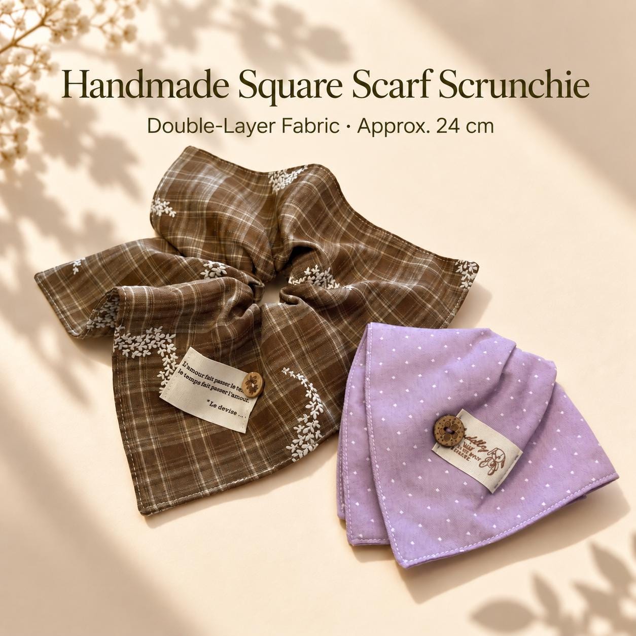 Square Hair Scrunchies - Etsy